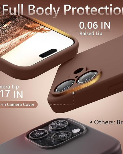 FireNova Magnetic for iPhone 17 Case, Compatible with MagSafe, [Integrated Silicone Camera Control Button] [Camera Protection] Anti-Scratch Microfiber Lining Phone Case, 6.3", Light Brown