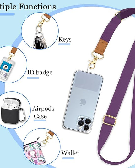 Phone Lanyard Crossbody Strap, Cell Phone Lanyards for around the Neck Wristlet Wrist Strap Solid Color Adjustable for Keys Case Accessories Travel Essentials