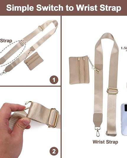 XANGNIER Clip and Go Strap for Phone with Wallet Crossbody, Phone Strap with Zippered Wallet, Adjustable Anti Theft Cellphone Lanyard for Women, Cellphone Chain Accessories,Multicolor 7