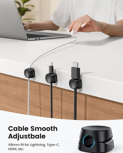 12Pack Cord Organizer Spring Clips, Office Desk Accessories - Lamicall Desk Cable Management Clips, Dorm Room Bedroom Essentials, Phone Charger Cord Holder, Wire Organizer Keeper for Nightstand