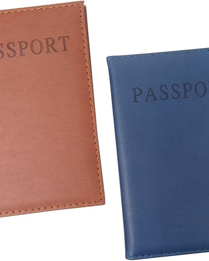 Honbay 2PCS Artificial Leather Passport Holder Cover Passport Case for Men and Women
