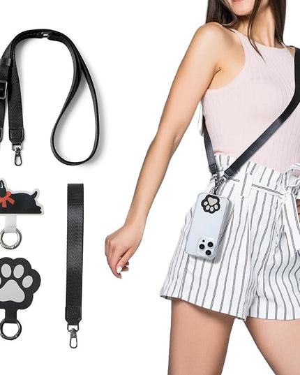 Anti-Theft Phone Strap, Adjustable Crossbody & Wrist Lanyard, Universal Tether Tab (2-Pack) for Secure Hands
