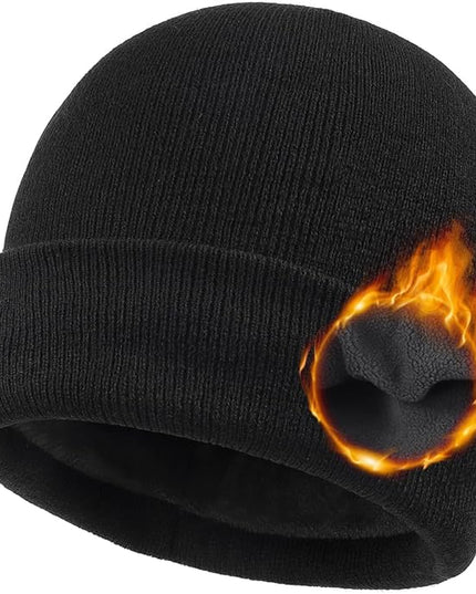 Zylioo Oversize Beanie Hats, XXL Big Size Ribbed Knit Cuffed Winter Hat for Cold Weather, Warm Skull Watch Cap
