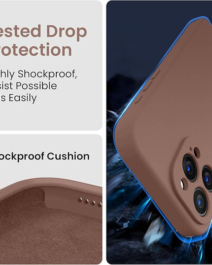 FireNova Designed for iPhone 16 Pro Max Case, Silicone Upgraded [Camera Protection] Phone Case with [2 Screen Protectors], Soft Anti-Scratch Microfiber Lining Inside, 2024, Light Brown