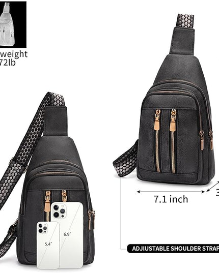 FALAN MULE Crossbody Bags for Women Trendy Leather Sling Chest Bag Fanny Packs for Women