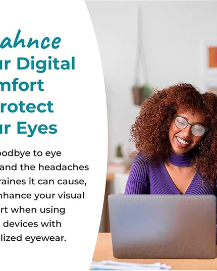 100% Blue Light Blocking Glasses - Women + Men - Better Sleep - Anti Eye Strain Protection - Computer Screens Gaming