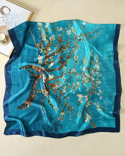 Fashion Scarves Scarf 100% Silk Feeling Scarf Silk Like Scarves Long Lightweight Sunscreen Shawls for Women