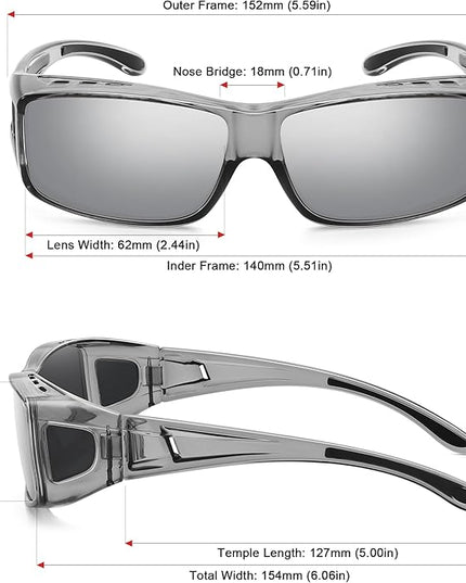 MEETSUN Fit Over Glasses Sunglasses for Men Women,Wrap Around Sunglasses Polarized UV400 Protection