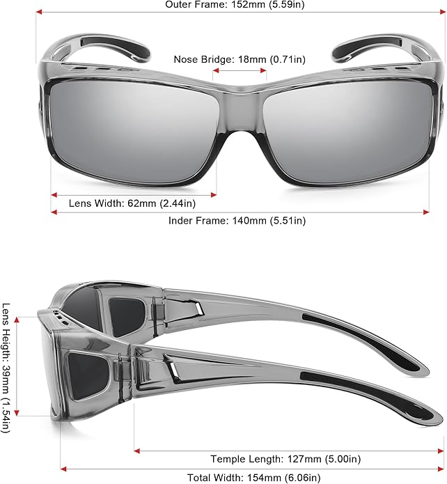 MEETSUN Fit Over Glasses Sunglasses for Men Women,Wrap Around Sunglasses Polarized UV400 Protection
