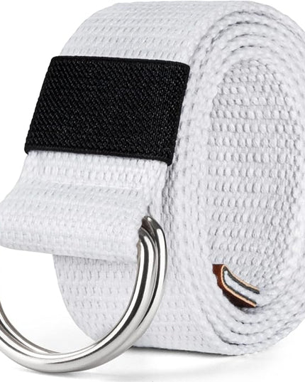 maikun Mens & Womens Canvas Belt with Black D-ring Buckle 1 1/2" Wide Solid Color Fabric Belt for Men