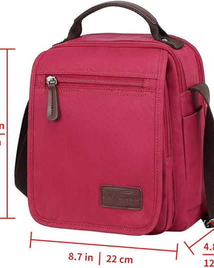 mygreen Small Canvas Crossbody Shoulder Bag Messenger Bag Work Bag