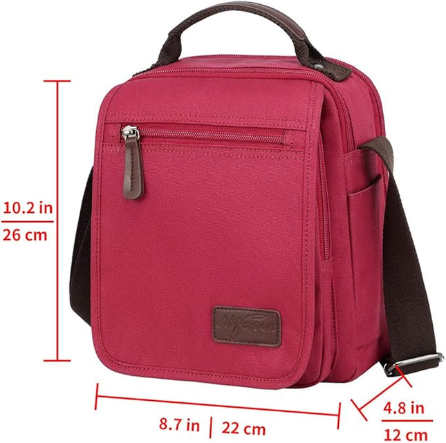 mygreen Small Canvas Crossbody Shoulder Bag Messenger Bag Work Bag