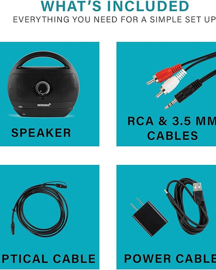 Portable Wireless TV Speakers - Ideal for TV Watching Without The Blaring Volume - Wireless Speakers Designed for Hard of Hearing, Elderly, and Seniors