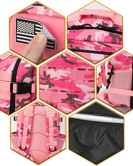 QT&QY 25L/45L Military Tactical Backpack For Men Molle Daypack 3 Day Bug Out Bag Hiking Rucksack With Bottle Holder
