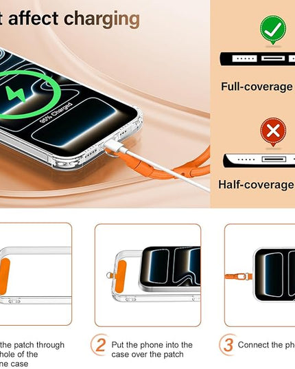 Dadanism Phone Wrist Strap, Universal Adjustable Hand Wrist Strap Lanyard for iPhone 17 and Most Smartphones, Multifunctional Patch Lanyard with Phone Tether Tab for Women and Men, Orange