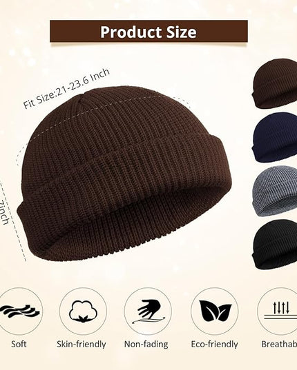 SATINIOR Trawler Beanie Watch Hat Roll-up Edge Skullcap Fisherman Beanie for Women Men
