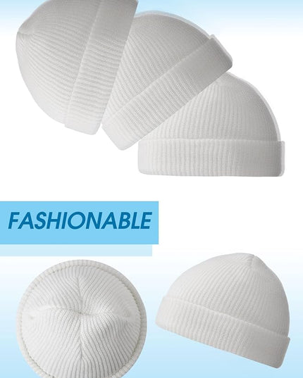 Zhanmai 12 Pack Small Winter Beanie Hats Bulk Warm Knitted Cuffed Skull Cap for Men Women