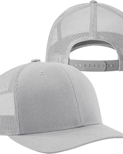 TZ Promise Men Women Plain Cotton Trucker Cap with Breathable Mesh Back, Snapback Baseball Hats