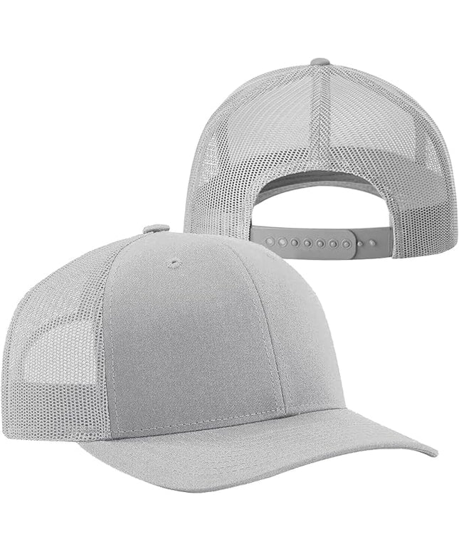 TZ Promise Men Women Plain Cotton Trucker Cap with Breathable Mesh Back, Snapback Baseball Hats