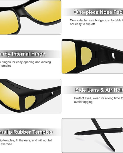 MEETSUN Fit Over Glasses Sunglasses for Men Women,Wrap Around Sunglasses Polarized UV400 Protection