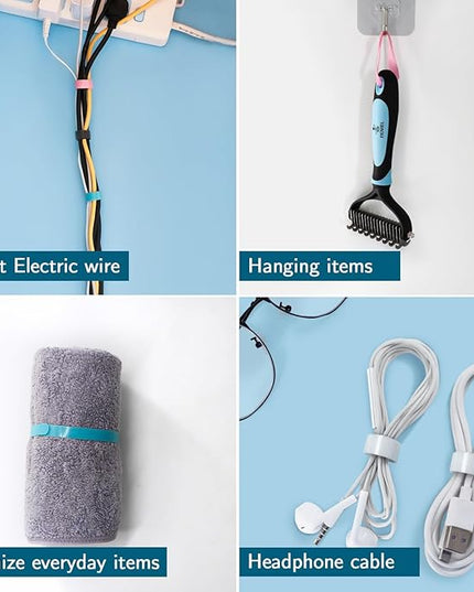 50PCS 6 Inch Reusable Cable Ties,Adjustable Cable Management,Cord Organizer,Cable Organizer,Multi-Purpose Wire Ties(Multi-color)