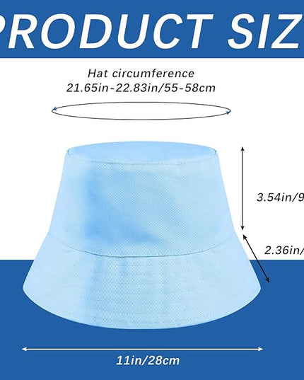 DASSNANE Sublimated Bucket Hats Bulk Solid Color DIY Blank Hat Bucket Hats for Men, Women and Adults