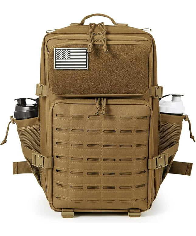 QT&QY 25L/45L Military Tactical Backpack For Men Molle Daypack 3 Day Bug Out Bag Hiking Rucksack With Bottle Holder