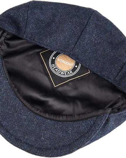 VOBOOM Men's Herringbone Flat Ivy Newsboy Hat Wool Blend Gatsby Cabbie Cap
