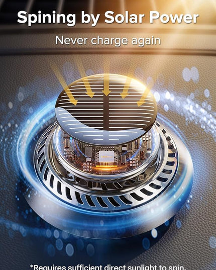 Ceeniu 2025 New UFO Car Air Freshener, Solar Powered Auto Rotary, Aluminum Alloy, Supports DIY perfumes, Natural French Fragrance, Cologne & Mint Ice Scent, Two Oils, F21 Aroma Diffuser, Car Fragrance