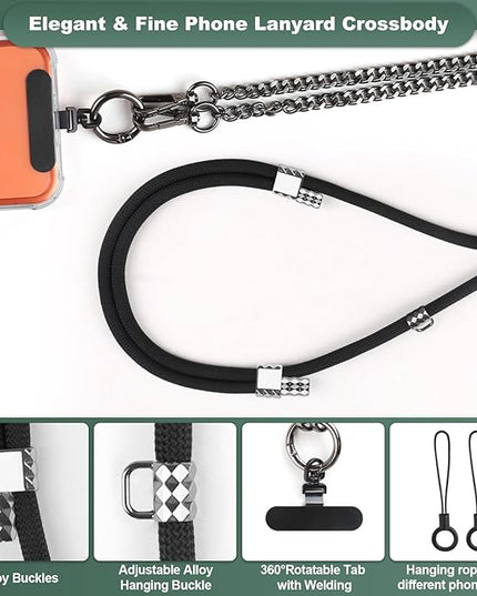 Phone Lanyard Crossbody, Adjustable Cell Phone Lanyard Neck Strap for All Phones, Universal Skin Friendly Phone Strap Crossbody for Women and Men