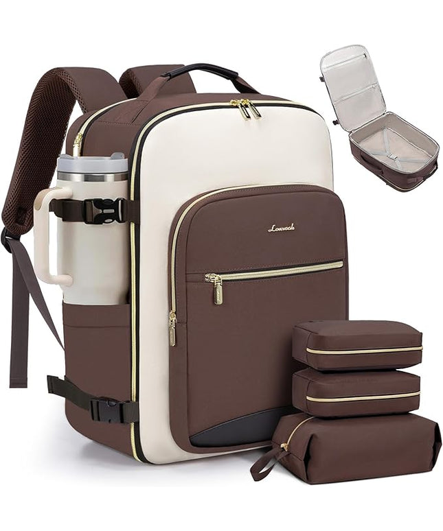 LOVEVOOK 50L Travel Backpack for Women & Men, Airline Approved Carry On Luggage with 3 Packing Cubes, TSA Overnight Bags, Waterproof Personal Item Bag, Weekender Essentials Backpacks fits 17" Laptop