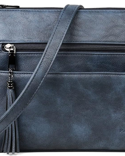 MASINTOR Crossbody Bags for Women, Lightweight Medium Crossbody Purse, Soft Leather Women's Shoulder Handbags with Tassel
