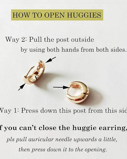 9 Pairs Gold Chunky Hoop Earrings Set for Women, 14K Gold Plated Twisted Huggie Hoop Earring Hypoallergenic, Lightweight Thick Open Hoops Earrings Jewelry Gifts.