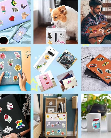 Love Heart-Shaped Stickers, 50pcs Waterproof Vinyl Stickers for Water Bottles, Laptops, Phones, Skateboards, and Luggage