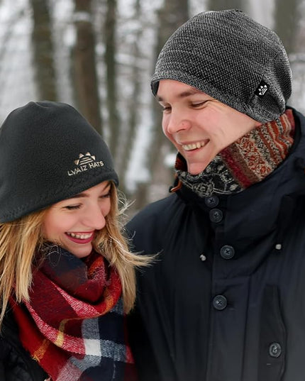 Lvaiz Mens Winter Beanie Hat Warm Fleece Lined Skull Cap for Men Reversible Women Windproof Watch Hat Knit Warm Unisex Beanie