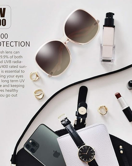 The Fresh Women's Oversized Square Jackie O Cat Eye Hybrid Butterfly Fashion Sunglasses - Exquisite Packaging
