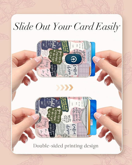 Shorogyt Compatible with Magsafe Wallet Magnetic Card Holder - Words Phone Wallets for Women Teen Girls Cute for iPhone 17/16/15/14/13/12 Series Slim for Apple Mag RFID Magnet, Fit 3 Cards