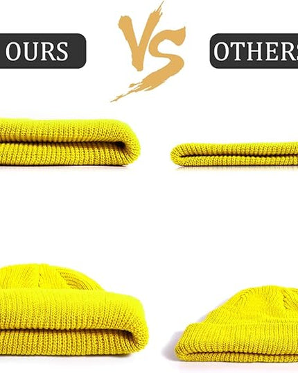 SATINIOR 4 Pieces Trawler Beanie Watch Hat Roll up Edge Skullcap Fisherman Beanie Unisex