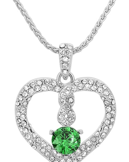TRYNDI Birthstone Necklace for Women - Infinity 12 Months Birthstone Necklace, Christmas Gifts for Wife, Daughter, Girlfriend, Mom - Mother’s Day, Valentine’s, Anniversary, Birthday Gift for Her