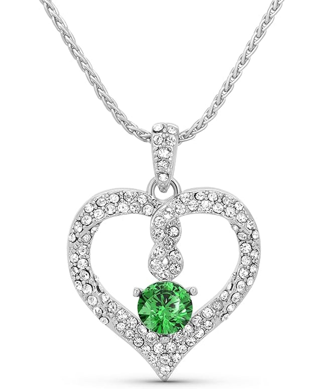 TRYNDI Birthstone Necklace for Women - Infinity 12 Months Birthstone Necklace, Christmas Gifts for Wife, Daughter, Girlfriend, Mom - Mother’s Day, Valentine’s, Anniversary, Birthday Gift for Her