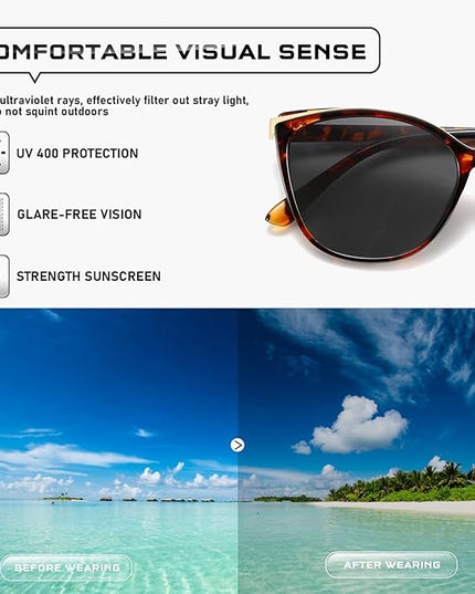 Trendy Cat Eye Sunglasses for Women Fashion Cateye UV400 Protection Glasses CL22017