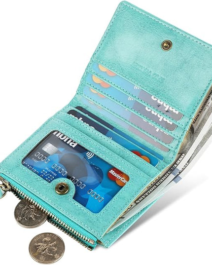 Lavemi Ultra Thin Small Compact Leather Womens Girls Wallets RFID Blocking Credit Card Holder for Women