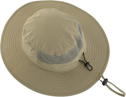 Home Prefer UPF50+ Mens Sun Hat Wide Brim Fishing Hat Womens UV Protection Cap Breathable Mesh Safari Gardening Bucket Hat