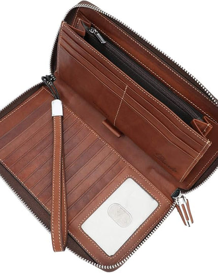 Lavemi Small Compact Women Wallet RFID Blocking Genuine Leather Bifold Purse with ID Windows