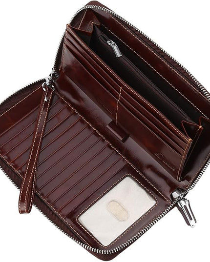 Lavemi Small Compact Women Wallet RFID Blocking Genuine Leather Bifold Purse with ID Windows