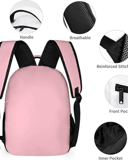 Fashion Pink Backpack Lightweight Large Capacity Laptop Daybag for Travel Work