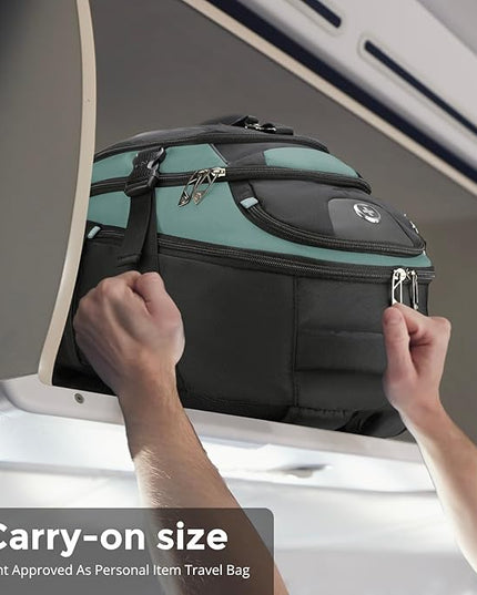Swissdigital Design Laptop Backpack with USB Charging Port, Travel Backpack Fits 15.6 inches Computer, 31L College School Backpack for Men, Lake Green/Black | SD803-27