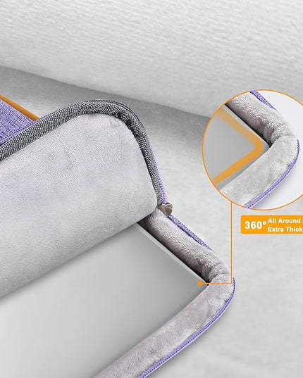 MOSISO 360 Protective Laptop Shoulder Bag,13-13.3 inch Computer Bag Compatible with MacBook, HP, Dell, Lenovo, Asus Notebook,Side Open Messenger Bag with 4 Zipper Pockets&Handle, Purple