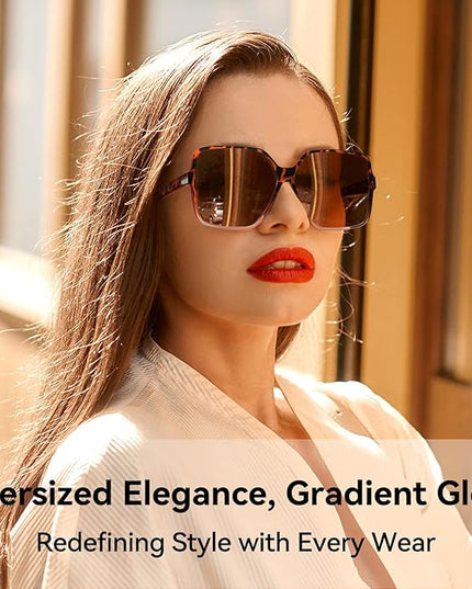 Dollger Oversized Square Sunglasses for Women Big Large Wide Fashion Shades for Men UV Protection Unisex