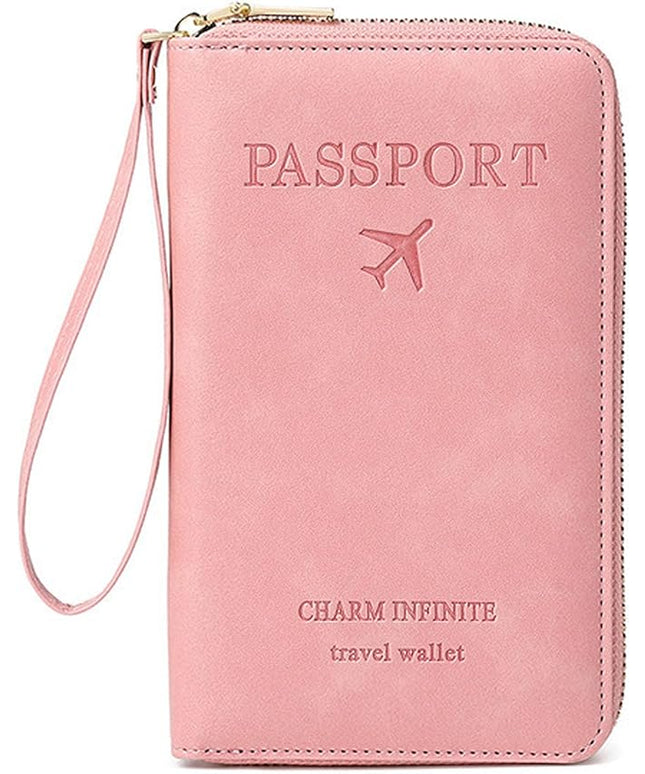 Multi-Function RFID Travel Passport Wallet with Phone Pocket - Ultimate Passport Holder for Women & Men | Holds Phones, Passports, Cash, Cards & Boarding Passes (Pink)